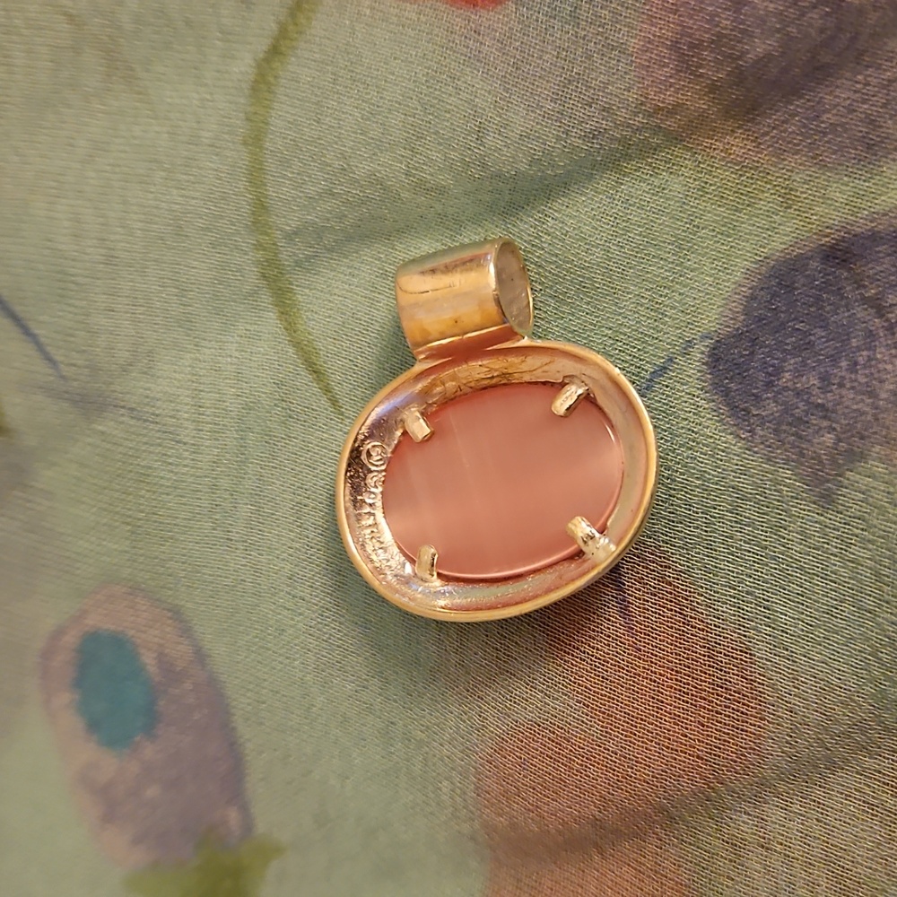 STERLING SILVER Cats Eye PENDANT...NWOT - Picture 2 of 3